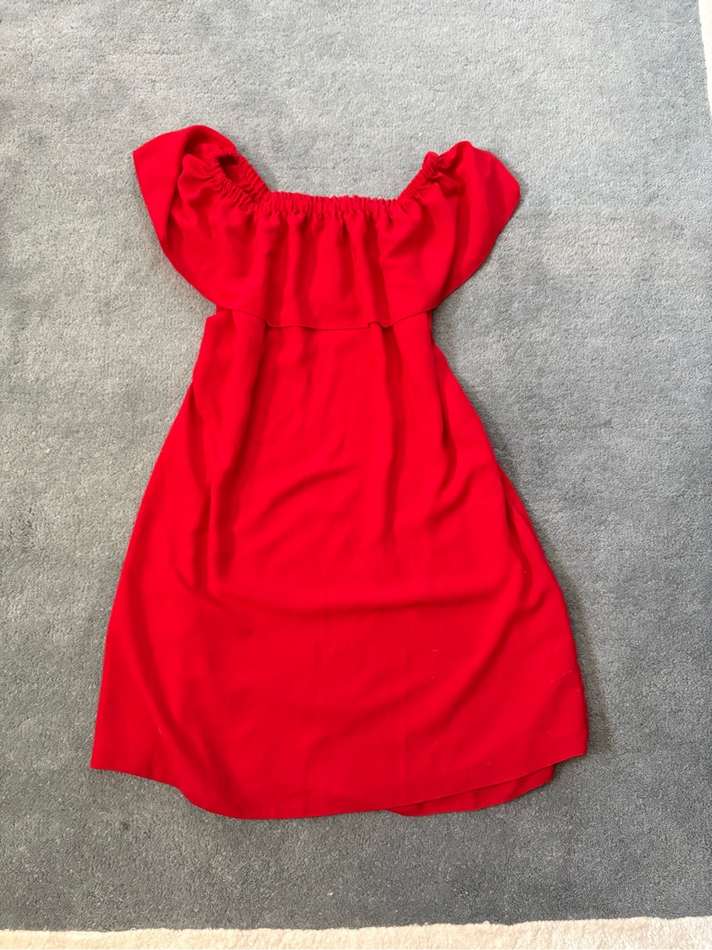 Aritzia Wilfred Red Ruffle Off-Shoulder Top
